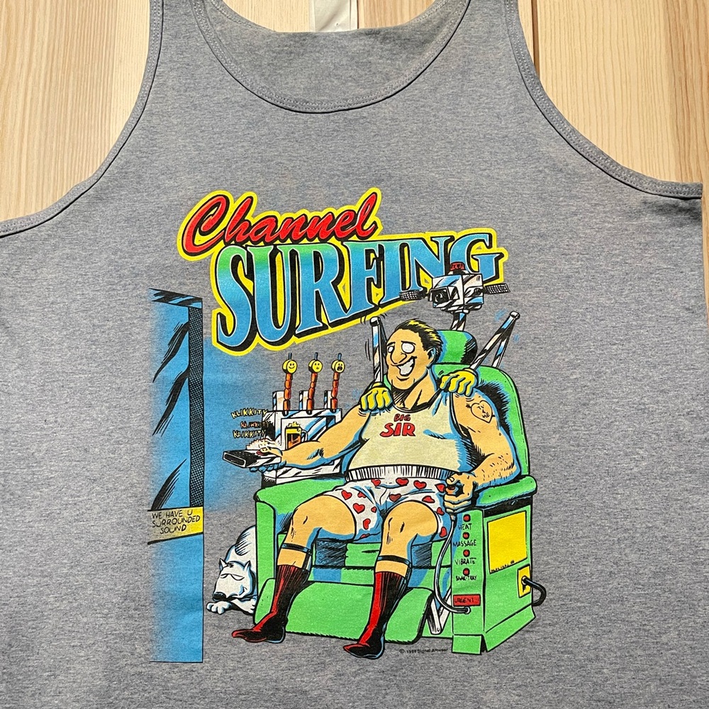 Vintage Signal Artwear Channel Surfing‎ Funny SS Tank Top
